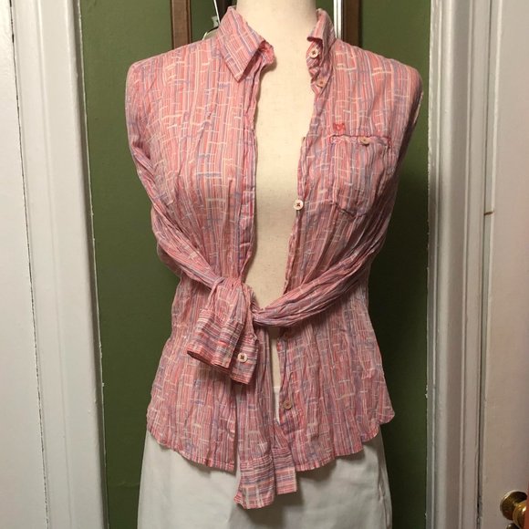 Armani Exchange medium pink button down shirt - Picture 2 of 8